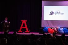 Aspecto de la inauguración de expo Arquitectura