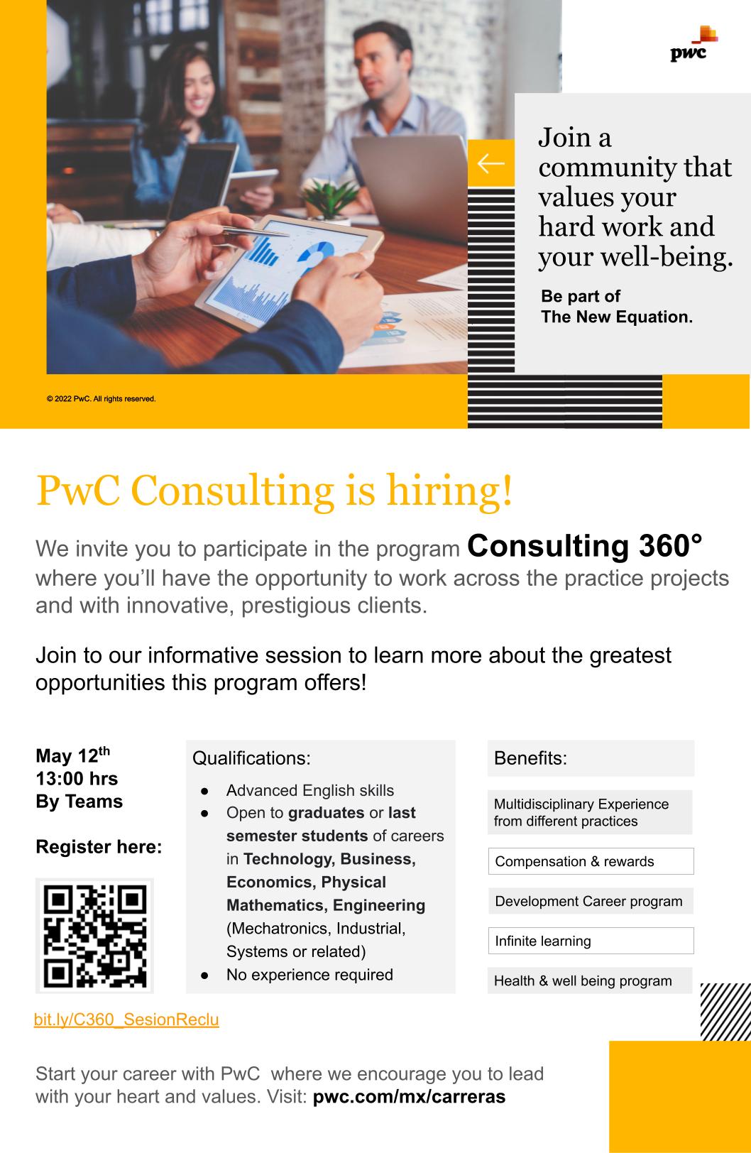 Reclutamiento Consulting 360° PwC