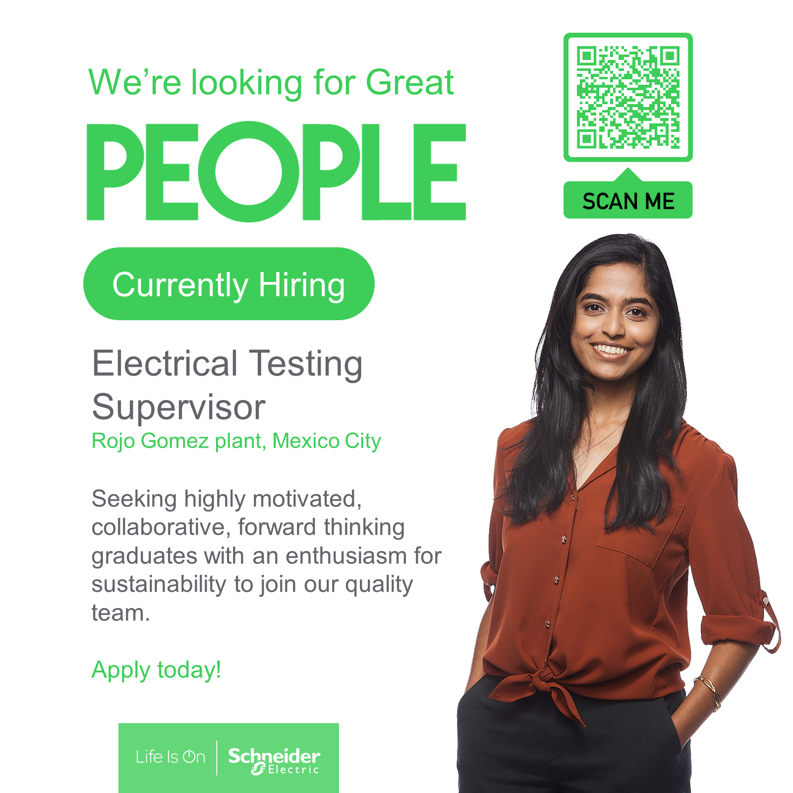 VACANTE - Electrical Testing Supervisor / Schneider Electric