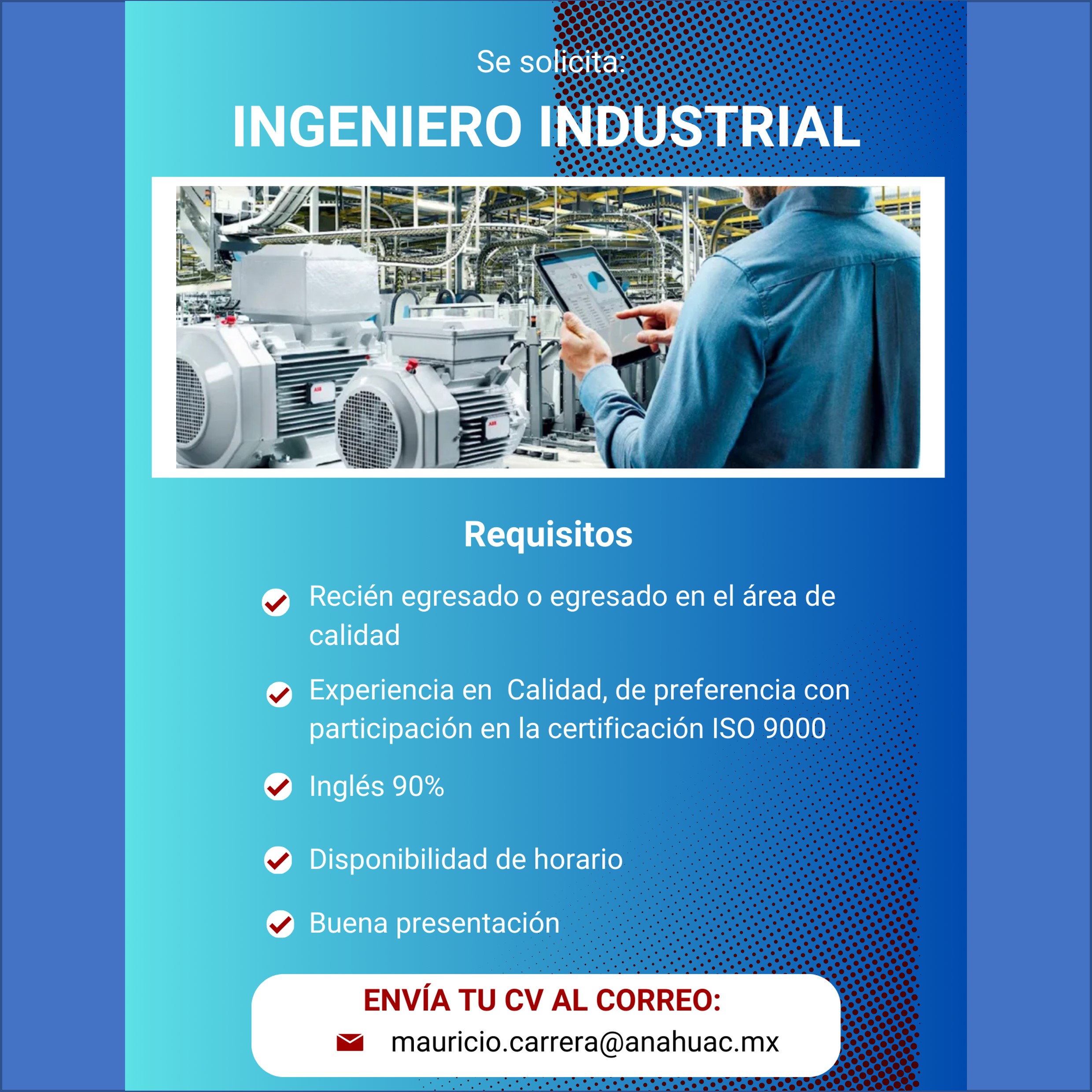 VACANTE - Ingeniero de Calidad