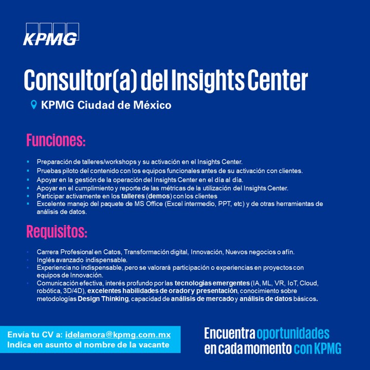 VACANTE - Consultor Insight Center | KPMG