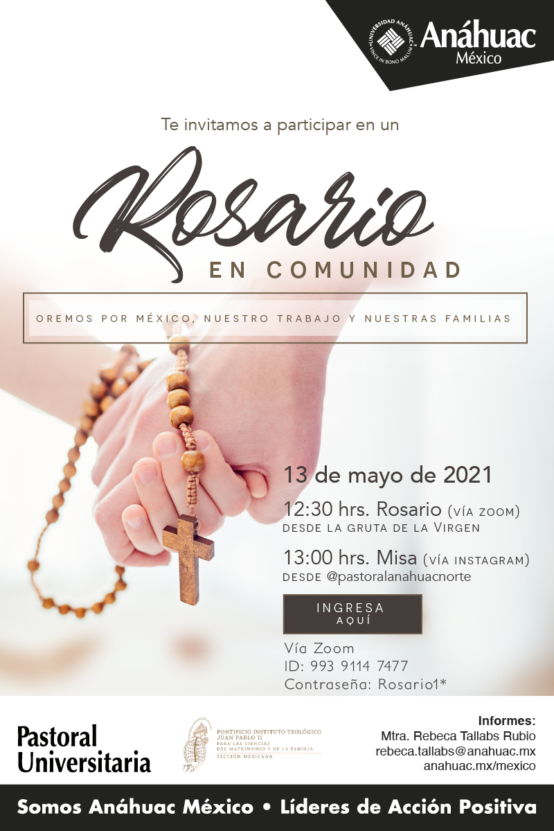 Te invitamos a nuestro rosario en comunidad 2021