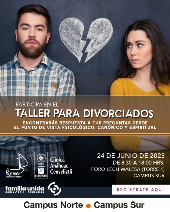 Participa en el taller de divorciados y encontrarás respuestas a tus preguntas desde el punto de vista psicológico, canónico y espiritual. 