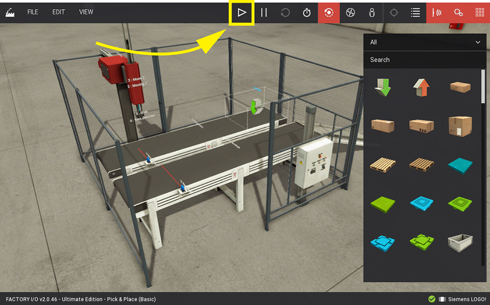 Factory IO: Simulación 3D de fábrica