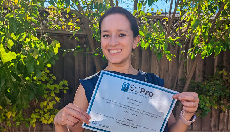 Claudia Ivonne López obtiene la certificación internacional SCPro Level One del CSCMP