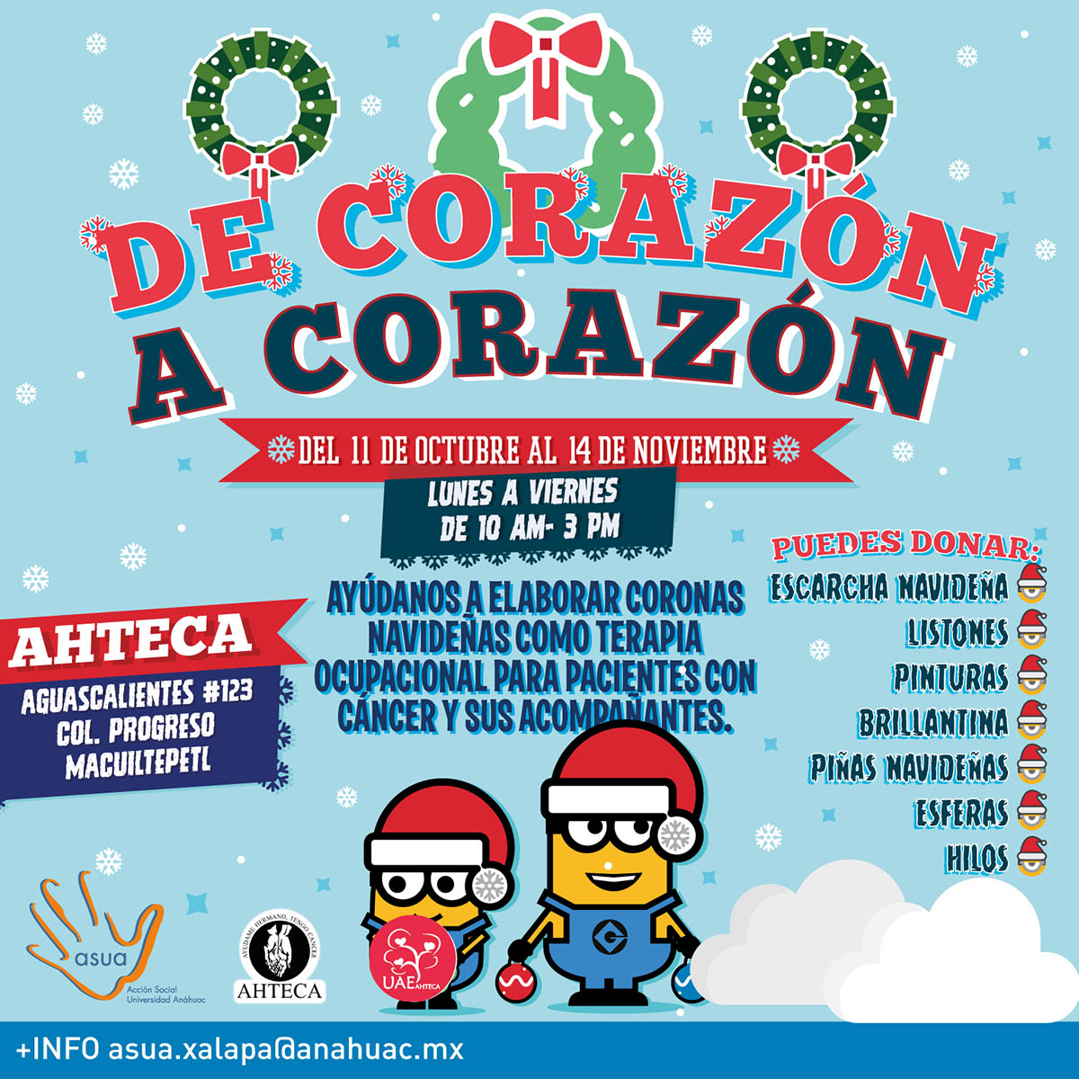 De Corazón a Corazón, Campaña de Donación ASUA para Coronas De Corazón a Corazón, Campaña de Donación ASUA para Coronas
