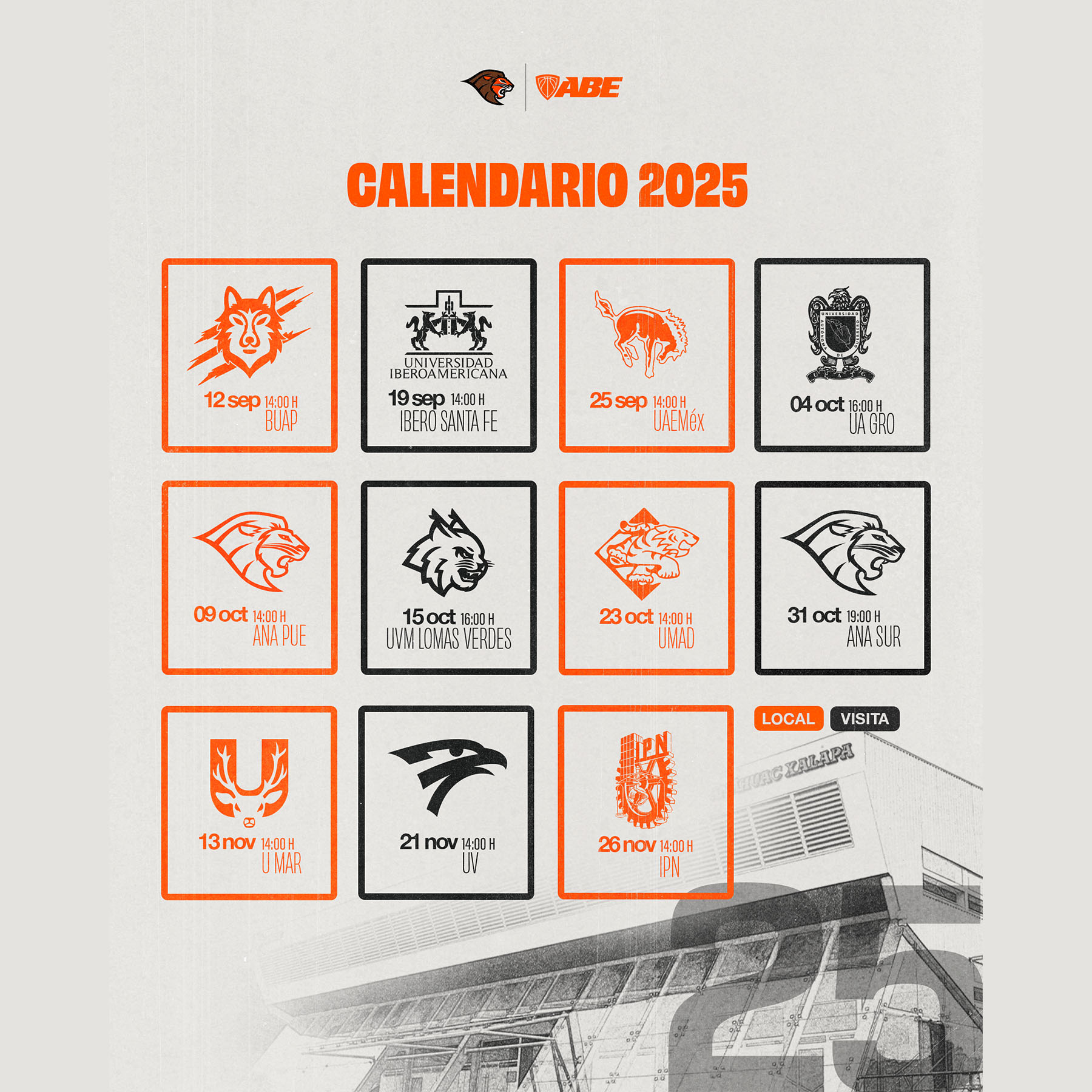 1 / 1 - Calendario de Partidos: Baloncesto Femenil en la División II de la ABE 1 / 1 - Calendario de Partidos: Baloncesto Femenil en la División II de la ABE