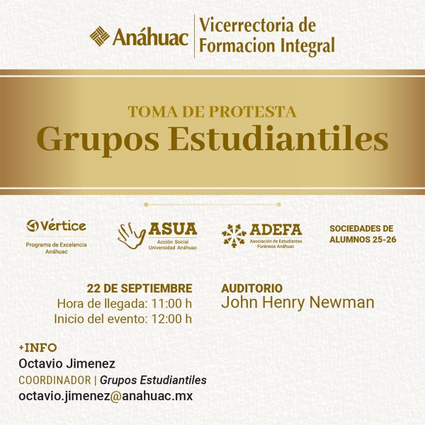 Toma de Protesta Grupos Estudiantiles
